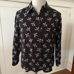 Adrianna Papell Women’s Bow Button-Up Shirt, Small